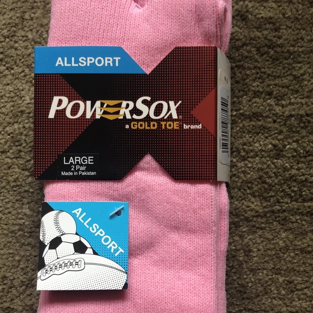 ☀️ 3/$10 -2 pairs Women’s Pink OTC Powersox all sport socks (see description)